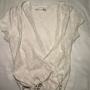 Lace wrap top white